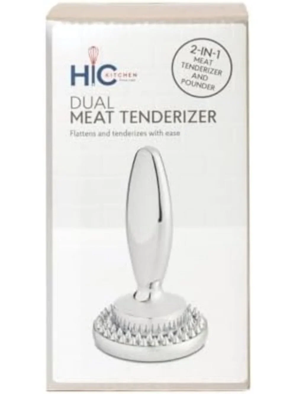 Dual Sided Meat Tenderizer & Marinating Tool - Chrome-Plated Zinc, Heavy Duty